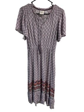 Knox Rose Lavender Floral Boho Midi Dress M